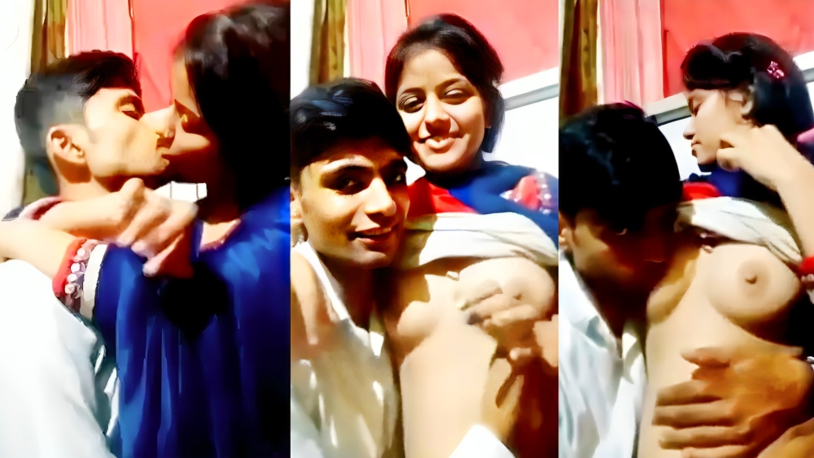 Desi Couple Kissing and Boob Sucking