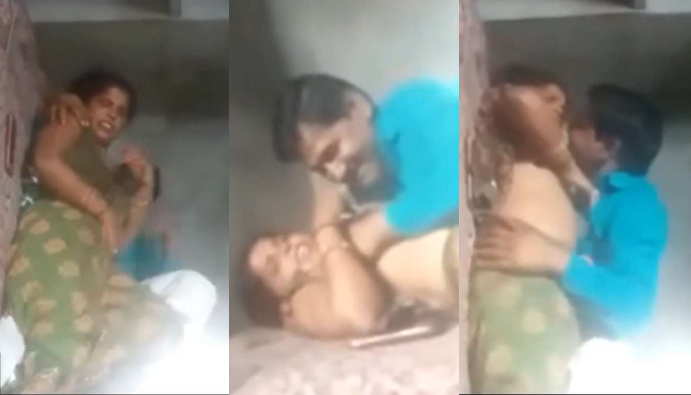 Desi Horny Man Green Saree Women Boob Press and Boob Sucking Sex