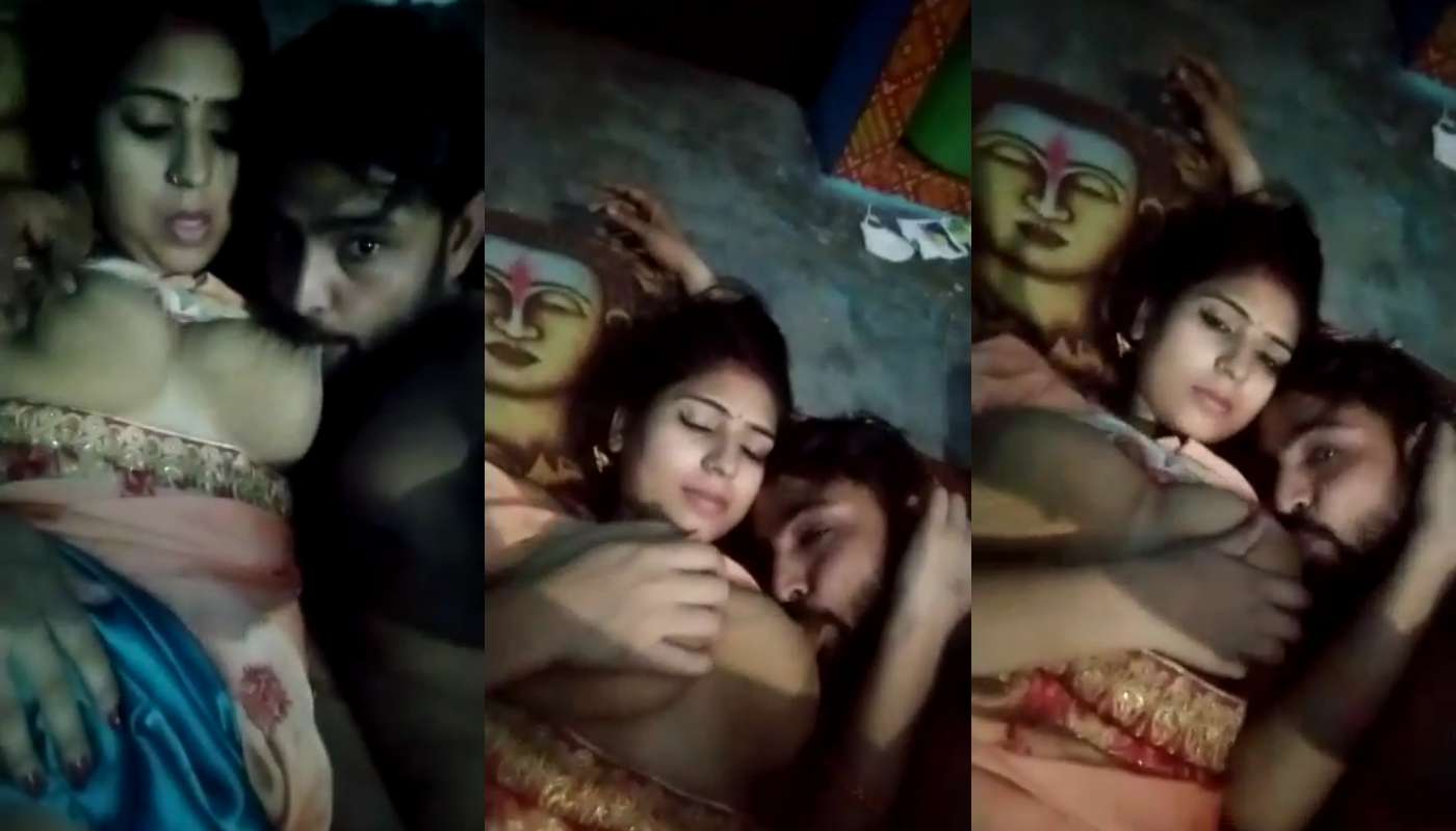 Newly married couple foreplay boob sucking MMS