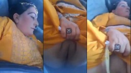 YelloW Dress Pakistani Bhabhi Saved Pussy Fucked By Lover in Car Outdoor